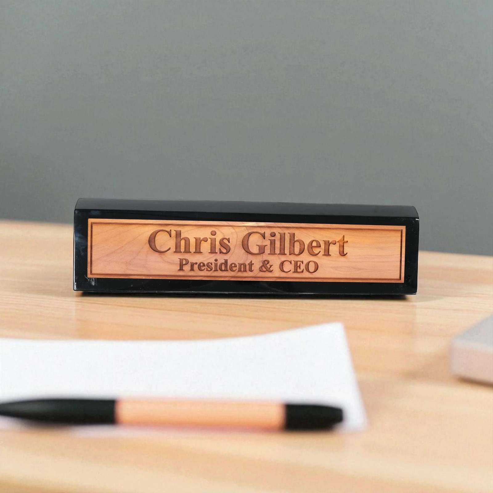 Desk Wedge Name Plate – Personalized Titles and Styles – 11 Inches