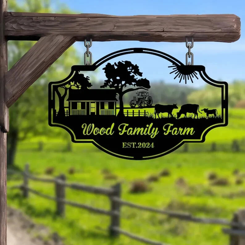 Personalized Horse Farm Metal Sign Custom Ranch Monogram Wall Art Barn Decor