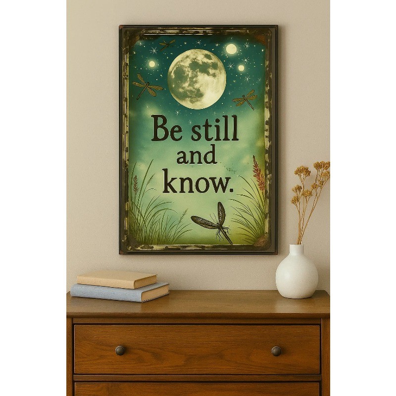 Be Still Wall Decor Sign – Iron Metal Verse Art