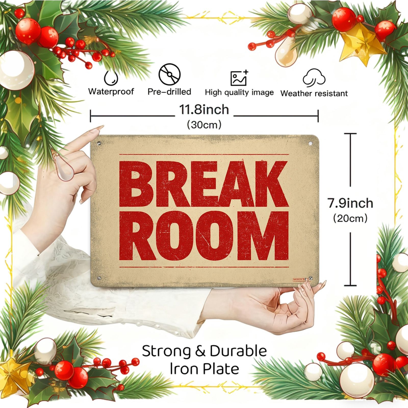 Rustic Metal Sign Breakroom Decor Break Room Vintage Industrial Style Decoration