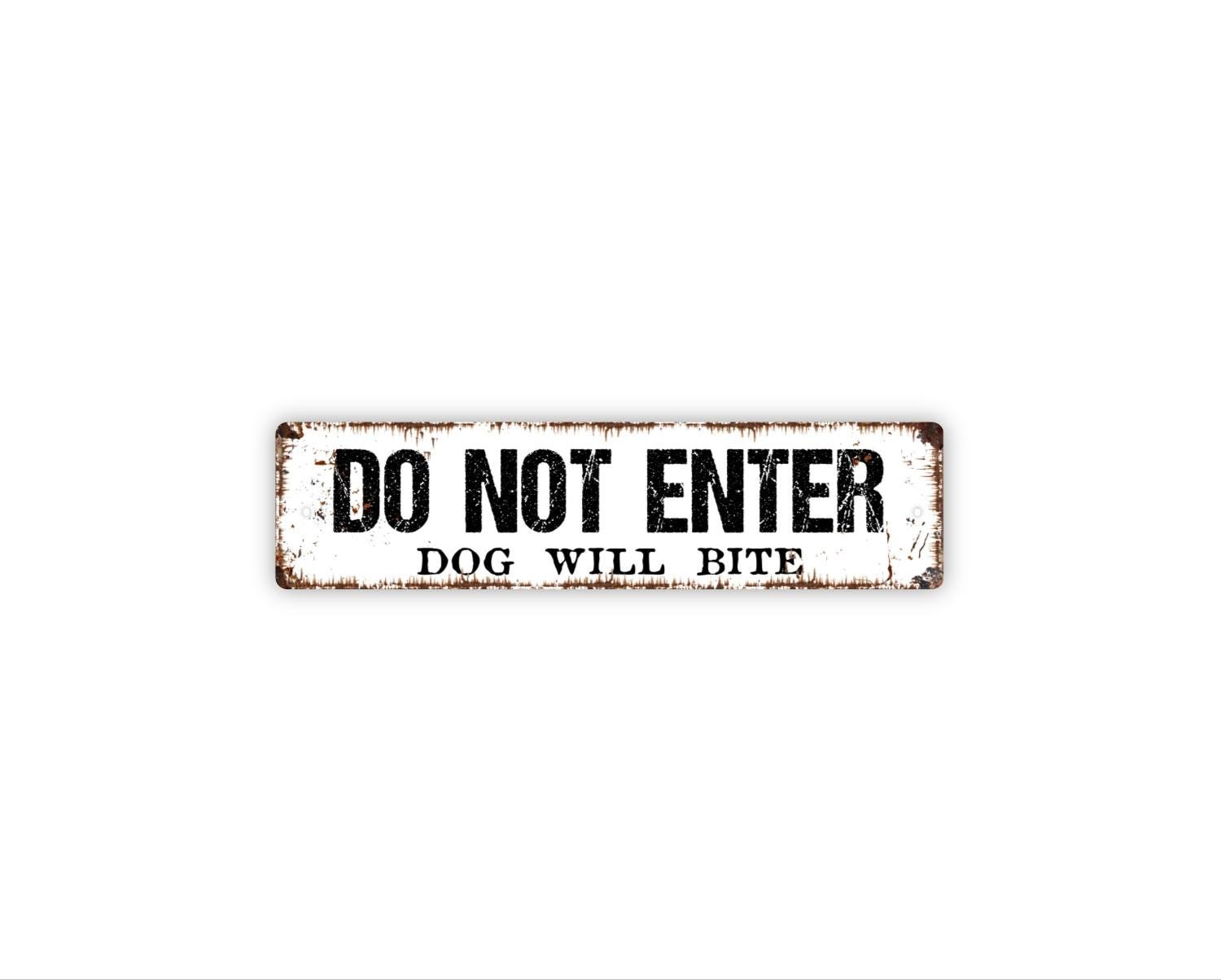 Do Not Enter Dog Will Bite Sign | Beware of Dog Warning Sign | Pet Safety Yard