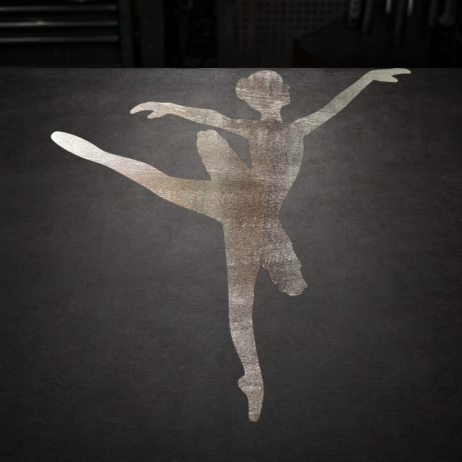 Ballerina 2 Steel Cutout Shape, Raw Metal Wall Art and Craft Supply
