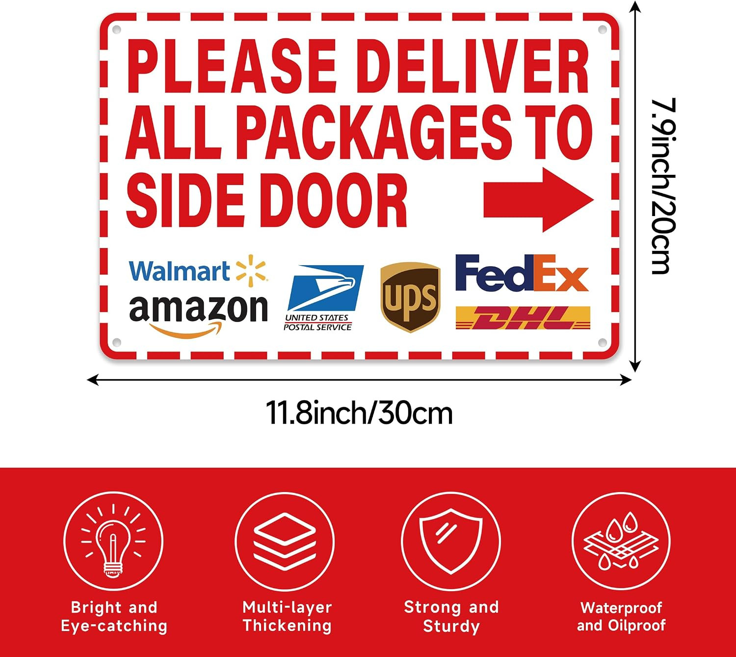 Please Leave Deliveries Here Sign，Self-Adhesive Weatherproof Place Packages in B