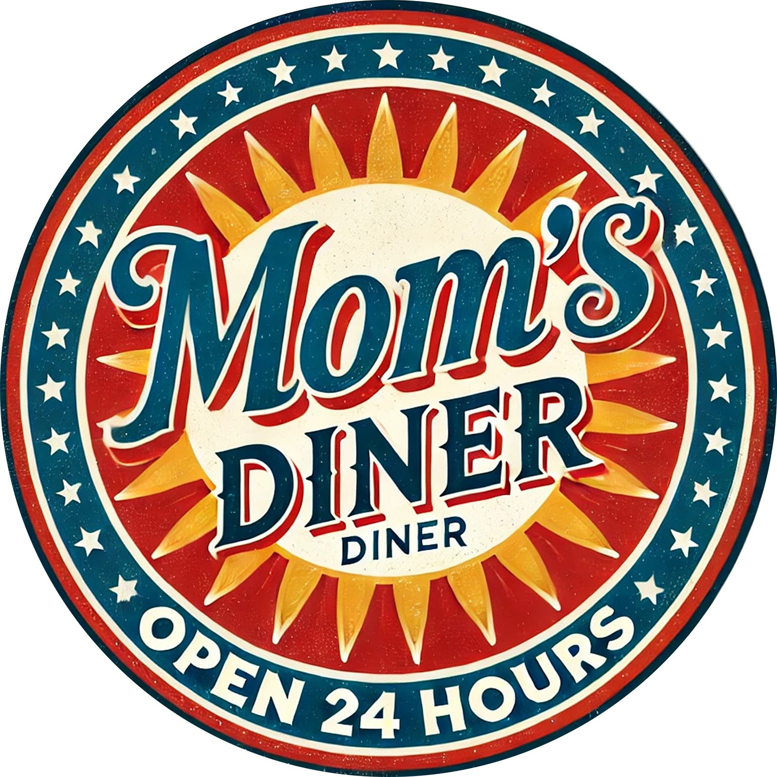 Tin Metal Signs 8×8 inches Vintage Style Metal Aluminum Wall Art Sign, “Mom’s Di