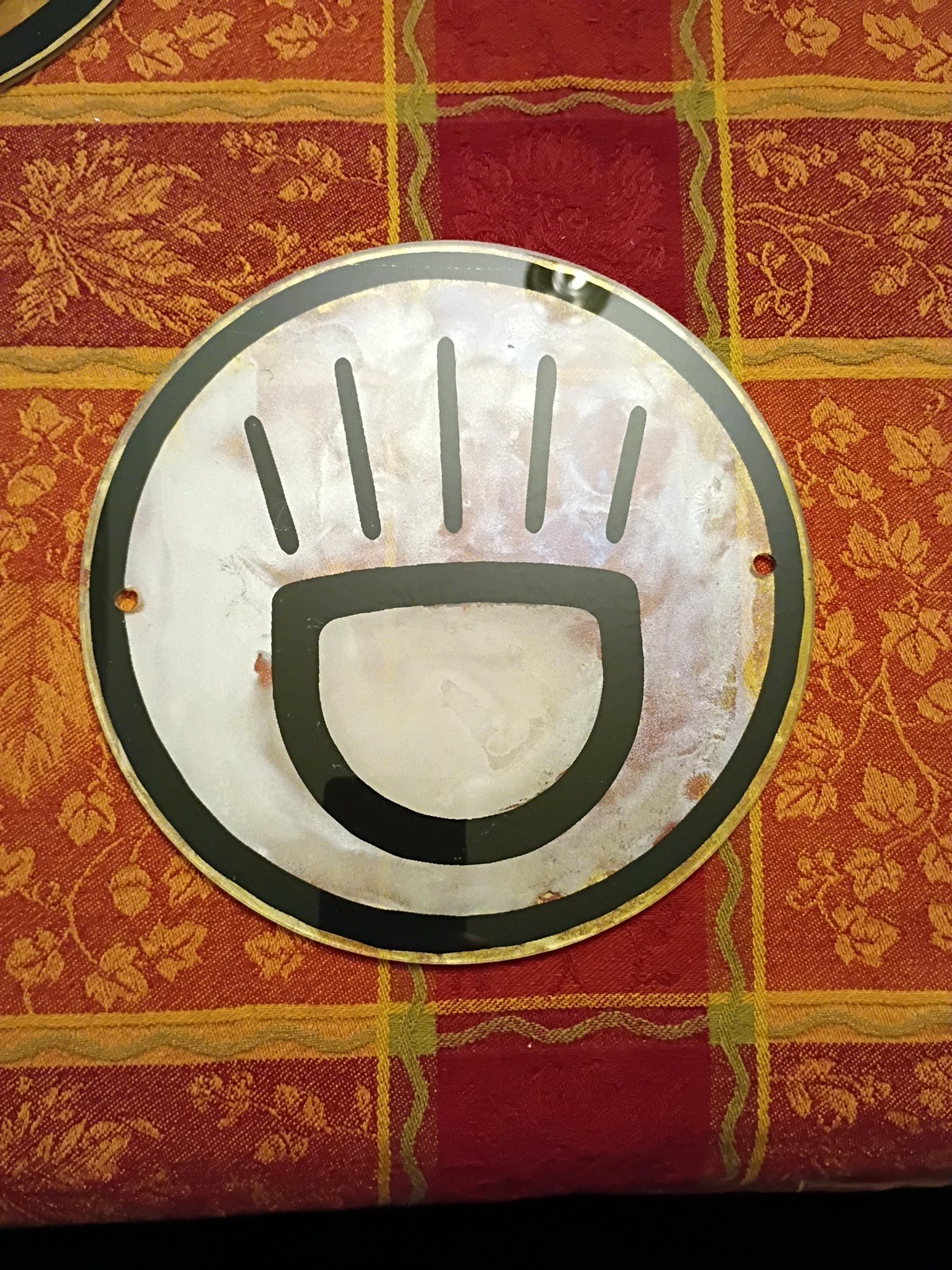 Steampunk Salvage Artwork Circular Plexiglass 8 In . Diameter