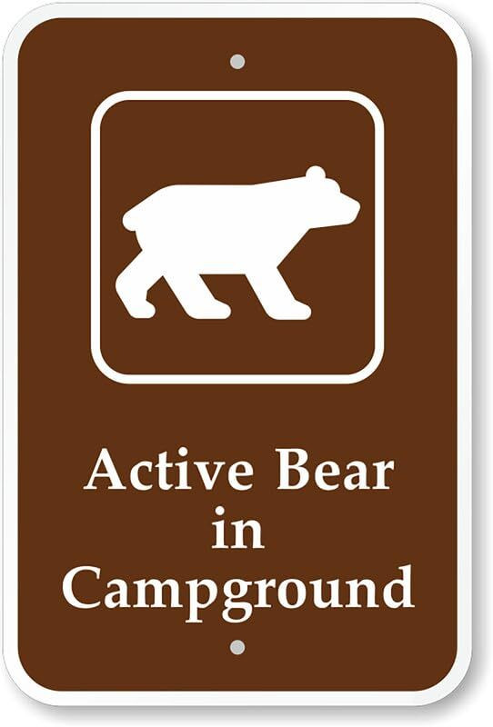 Bear Campground Sign Bangin Meats Aluminum Weatherproof Outdoor 8×12