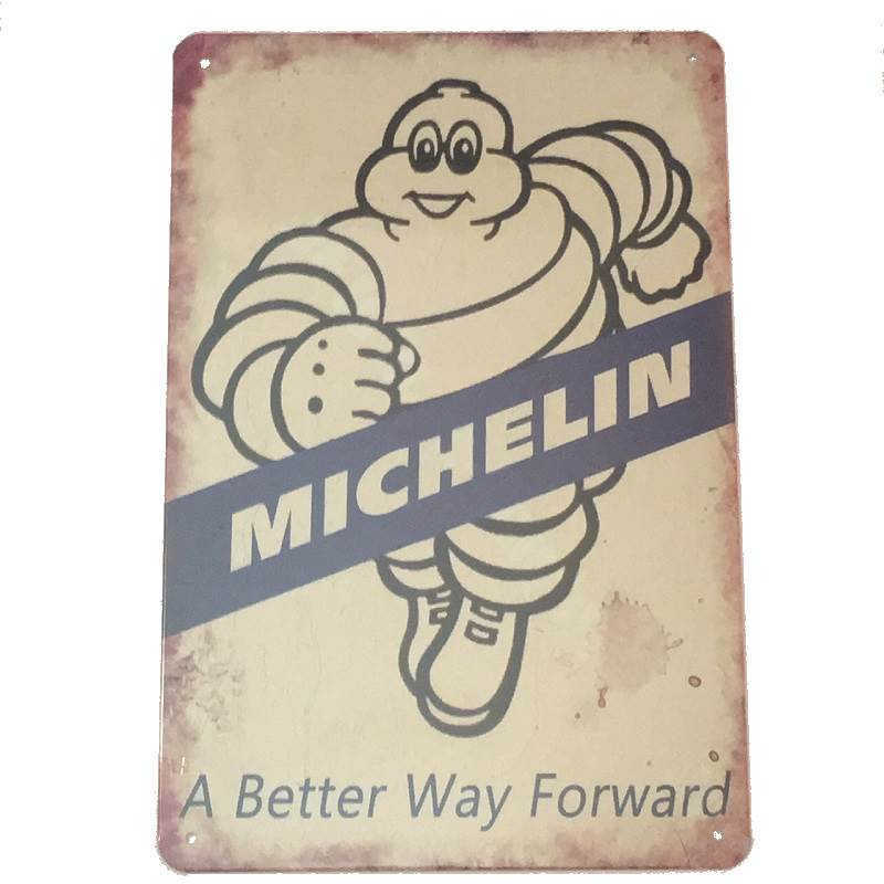 Michelin Man Running Tyre Man Tin Sign Bar Shed Garage Man Cave 30cm x 20cm
