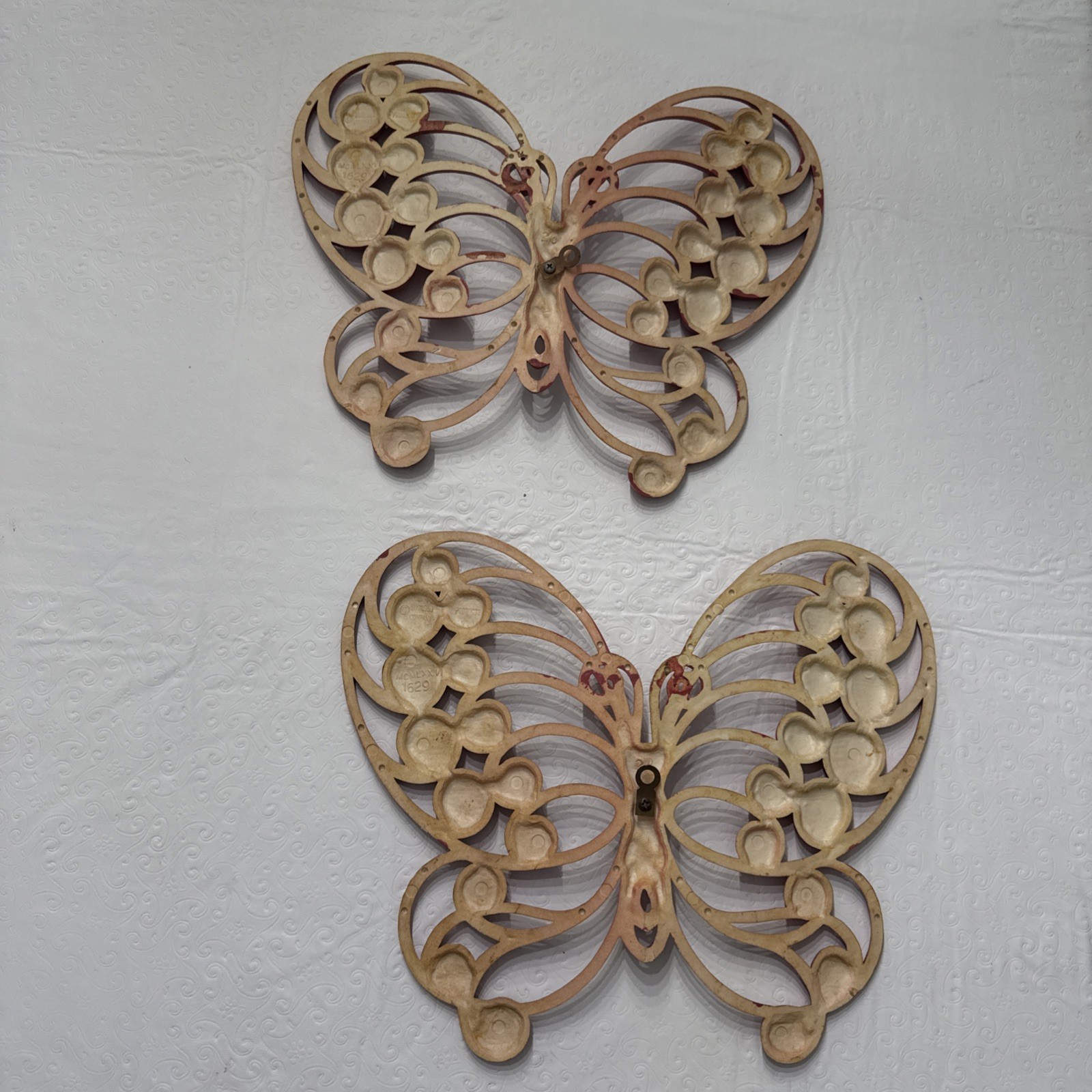 Vtg. 1970S Burwood Pink Butterfly Wall Decor Boho Retro Mcm. ￼