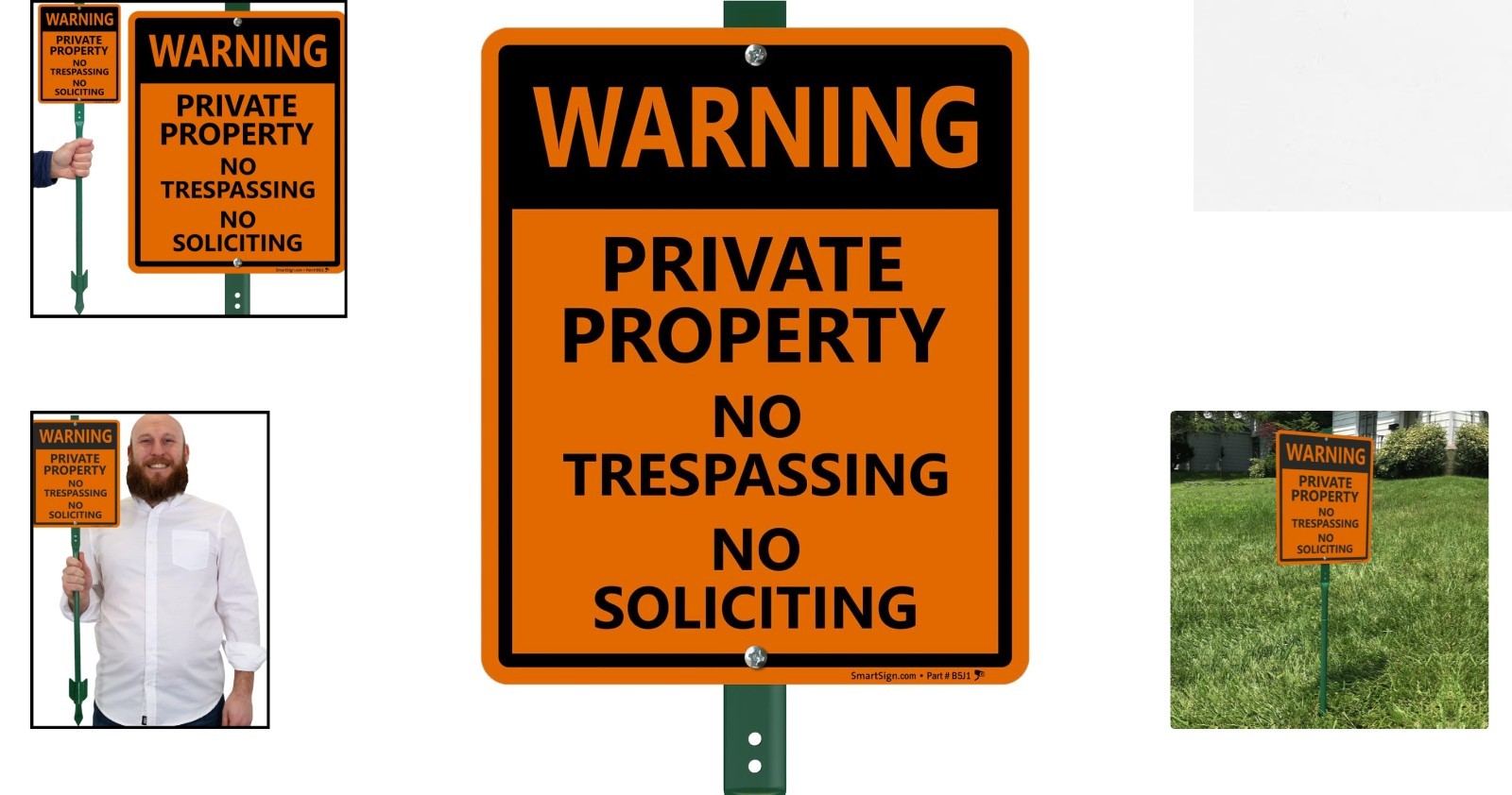 Weather-Resistant Private Property Warning Sign with Bend-Proof Stake