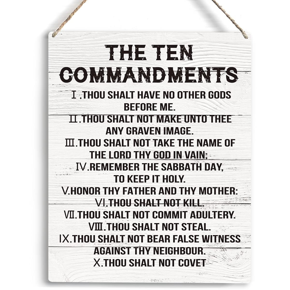 YCYD Inspirational Ten Commandments Wall Art,10 8×10 inches, Brown110