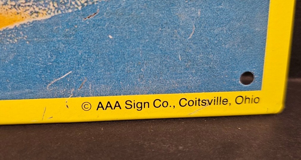 Vintage SOBER UP Soft Drink Metal Sign AAA Sign Co Coitsville OH Funny Man Cave