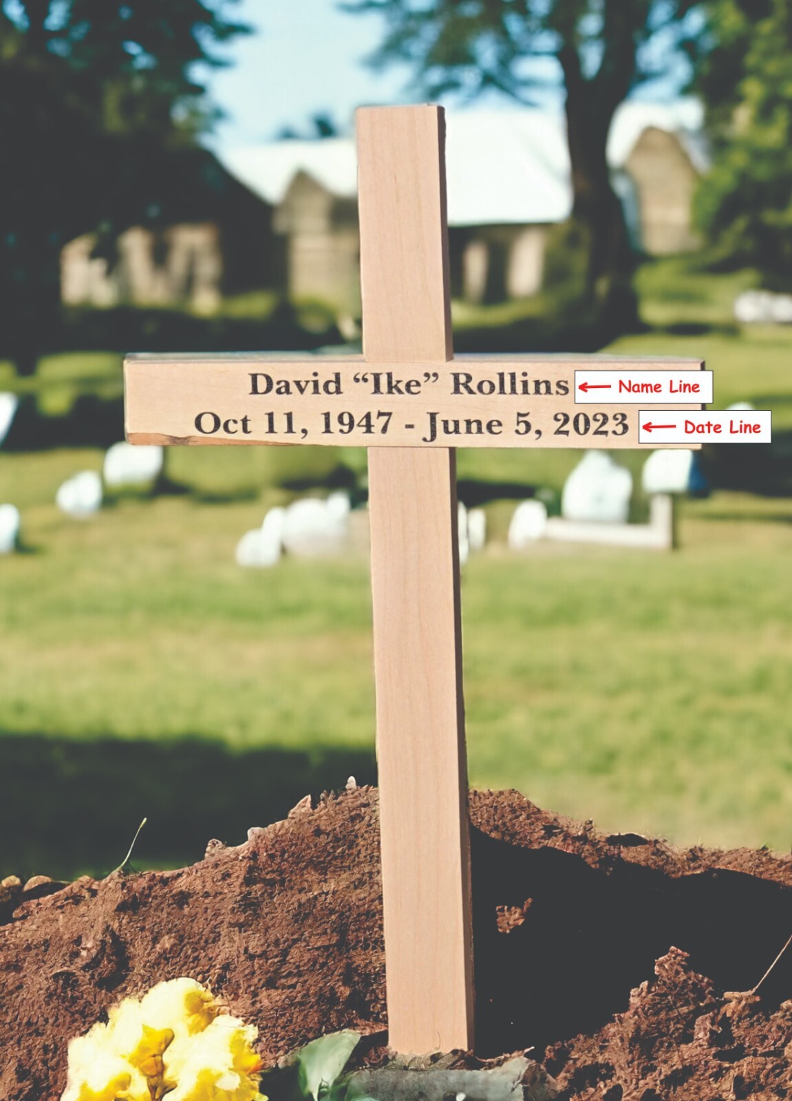 Memorial Wood Cross Personalized, Temporary Grave Marker Roadside Memorial Small