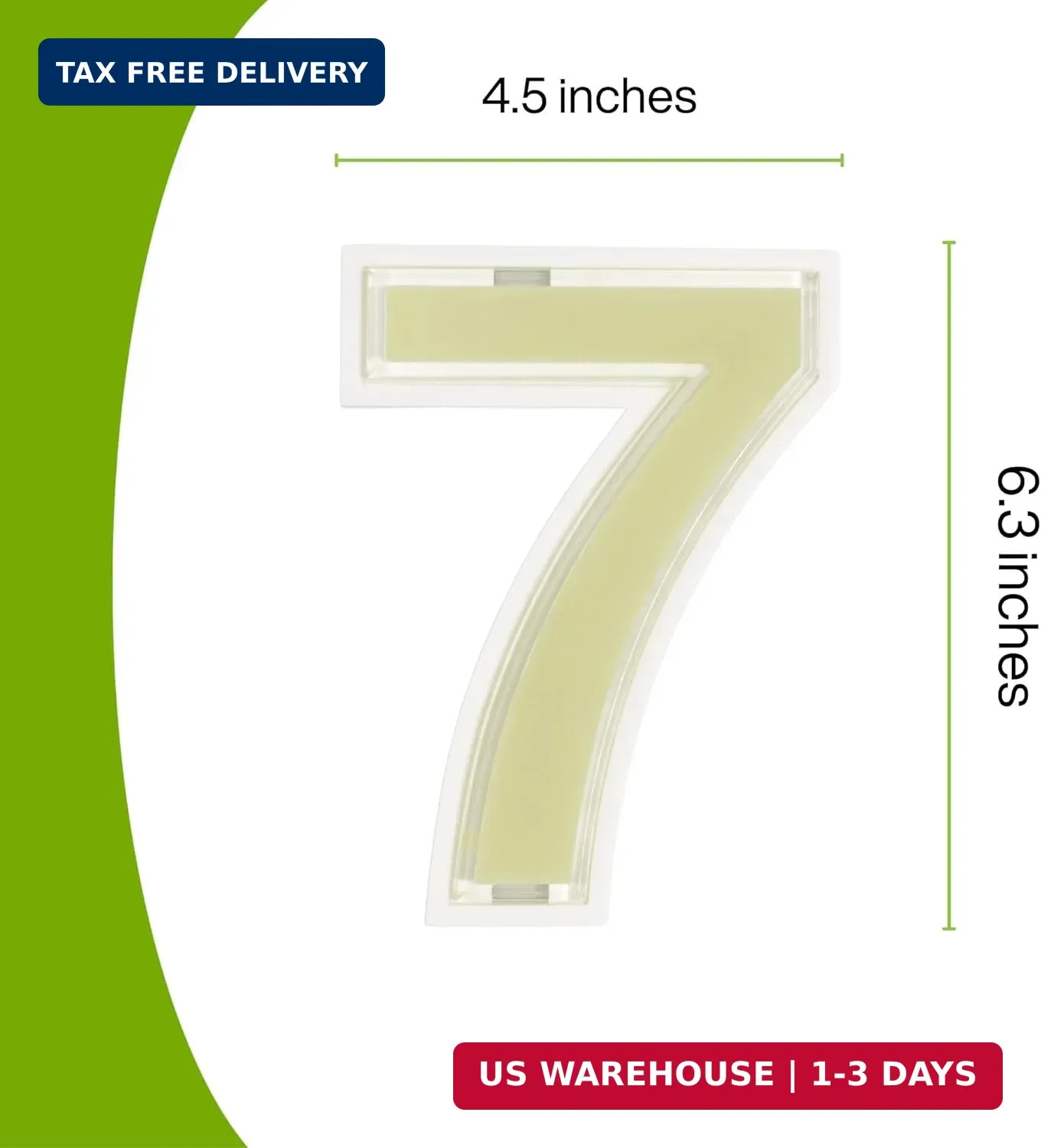 Solar House Numbers Waterproof – Self-Charging, No Batteries, No Solar Panels, 7