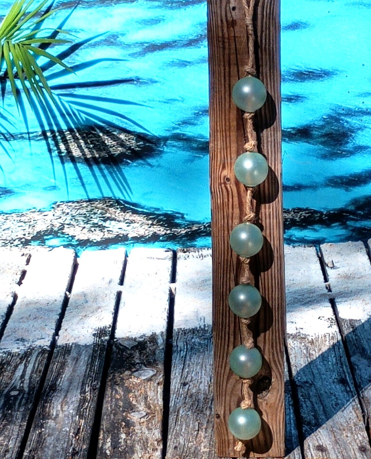 Light Green Sea Glass Garland on a Nautical Rope | Faux Sea Glass | Beach House