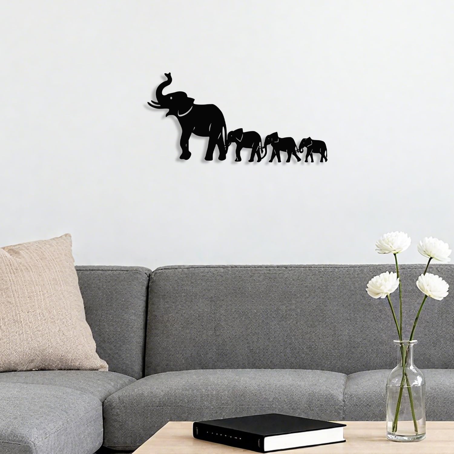 Geometric Elephant Metal Wall Art, Wildlife Lover Gift Wall Hangings Elephant…