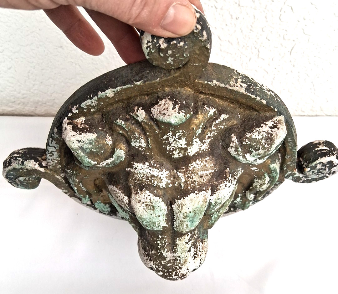 VTG Metallic Gold & Green Patina Concrete? Lion’s Head Wall Sculpture Art Decor