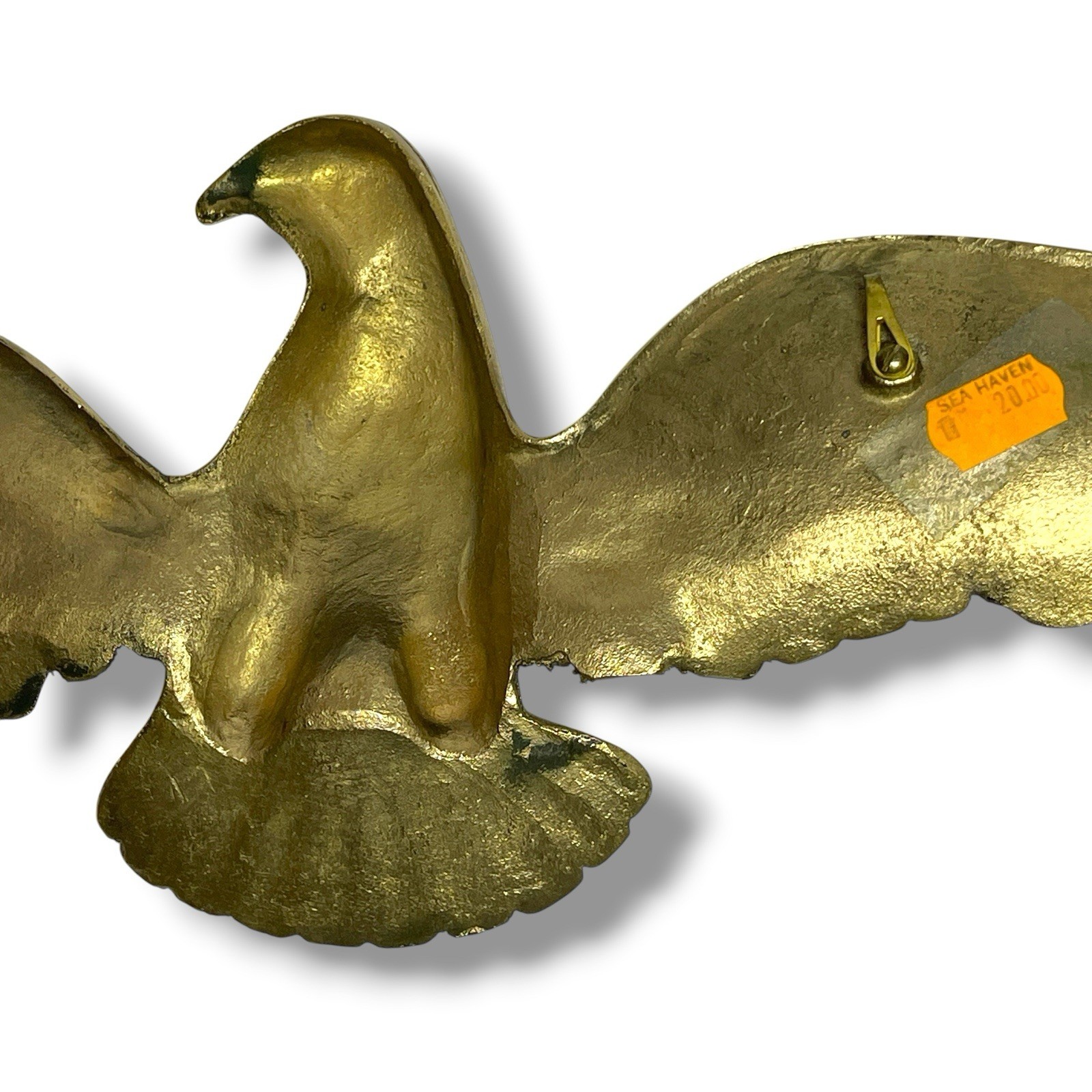 American Bald Eagle with Spread Wings Cast Iron Brass Wall Plaque 18” Patriotic