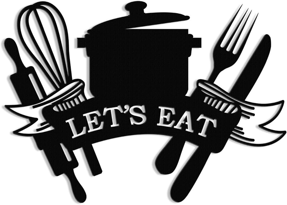 XORT Kitchen Metal Sign, Wall 14 x 10 inch, Black – Eat Sign