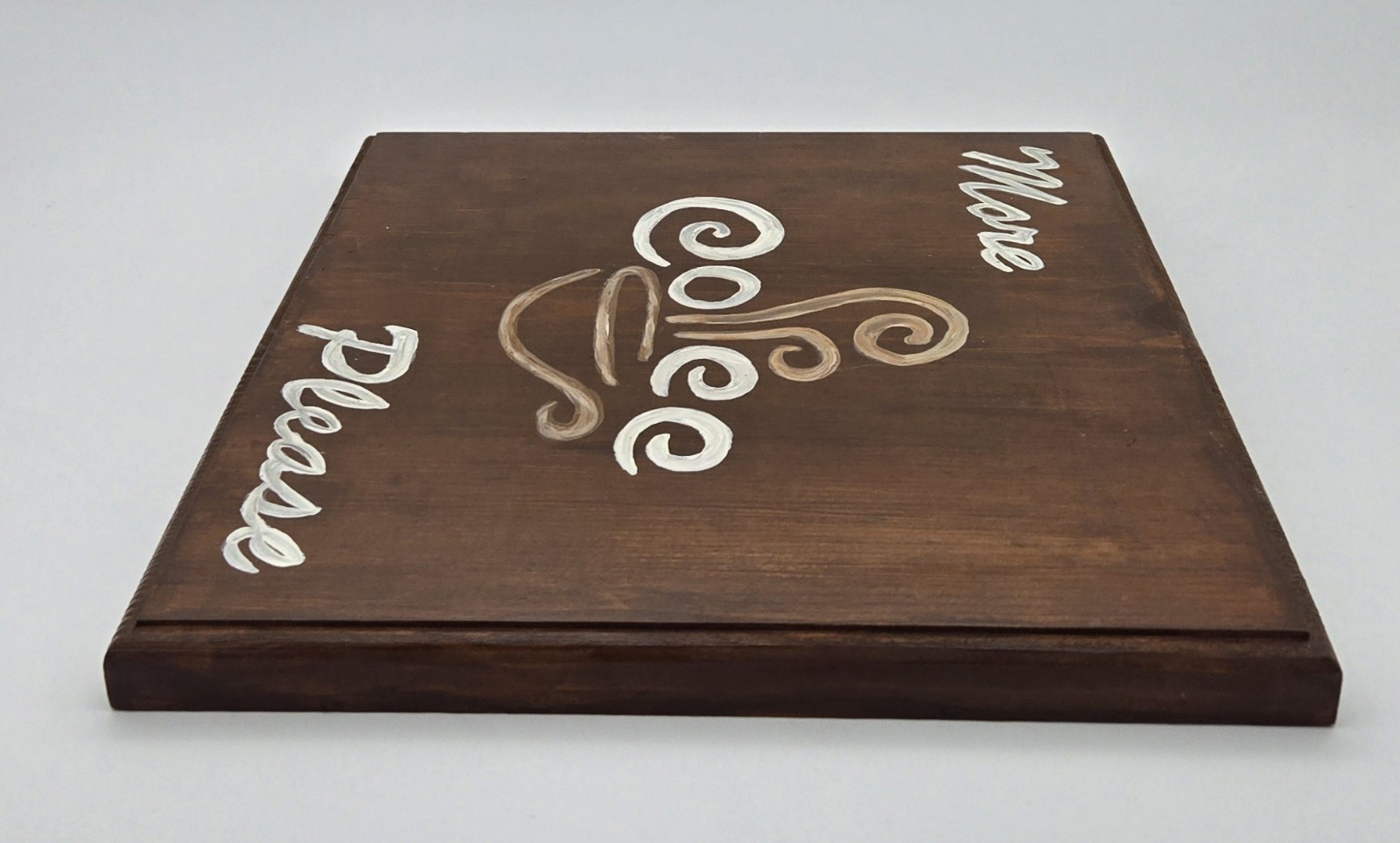 Hand Painted More Coffee Please Wood Sign 11×10 Brown Beige Rustic Decor