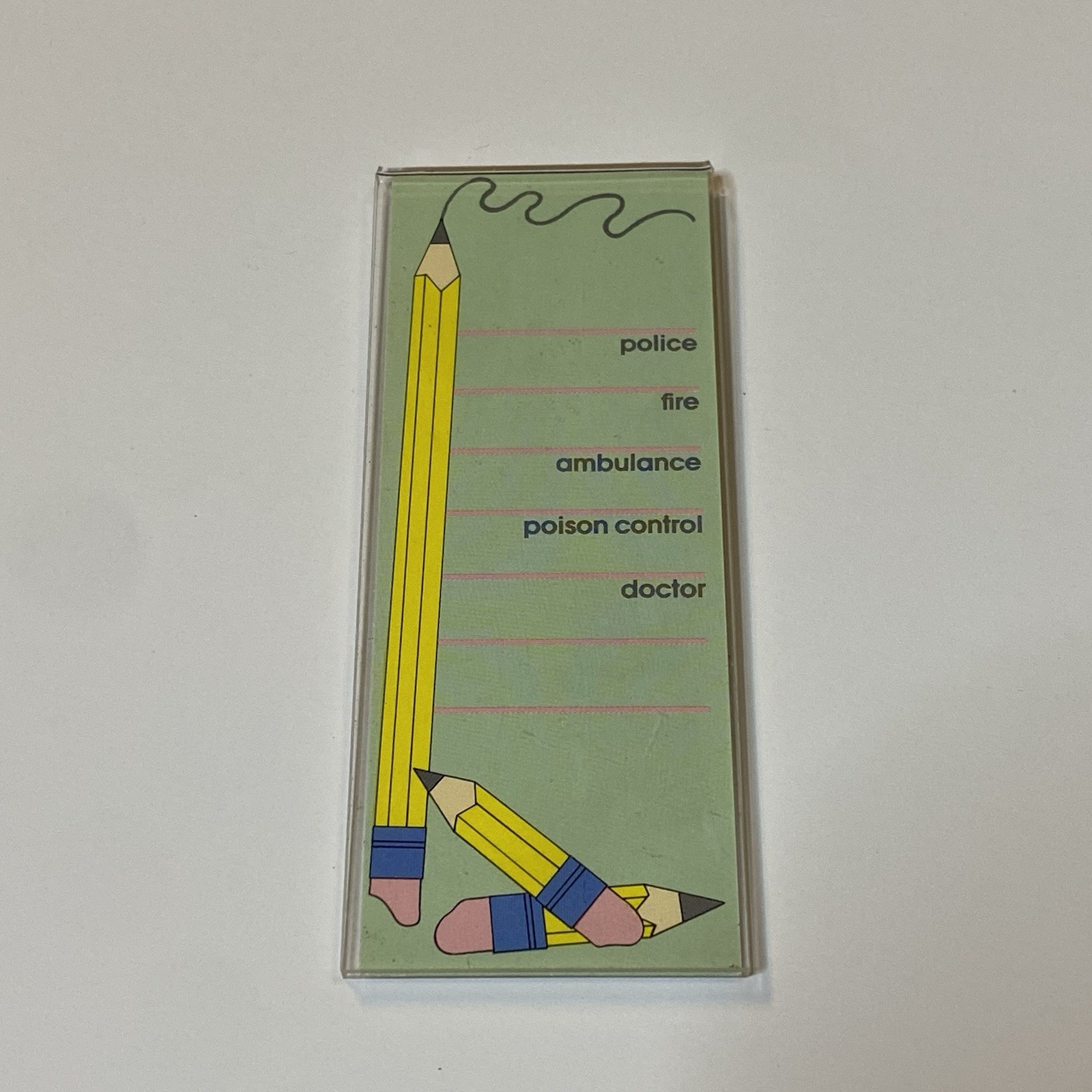 Vintage 1980’s Emergency Contact Information List – Pencil Pattern Proudline CT