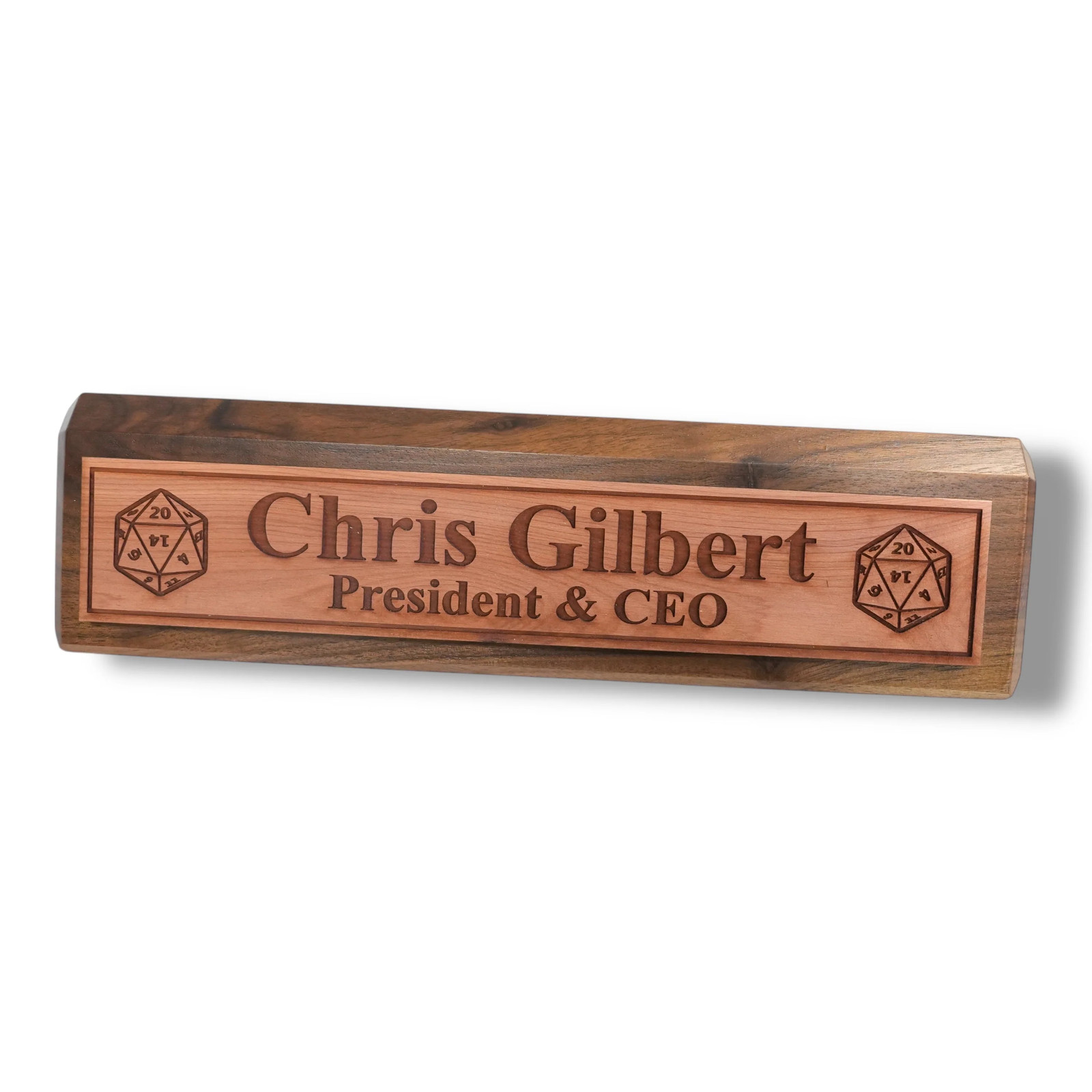 Desk Wedge Name Plate – PERSONALIZED – D20 – 11 Inches