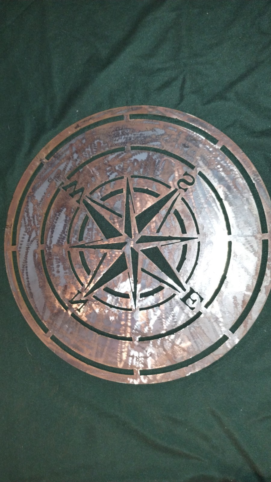 “Heavy Metal Art” COMPASS POINTS Digital Plasma cut in Plate steel not thin tin