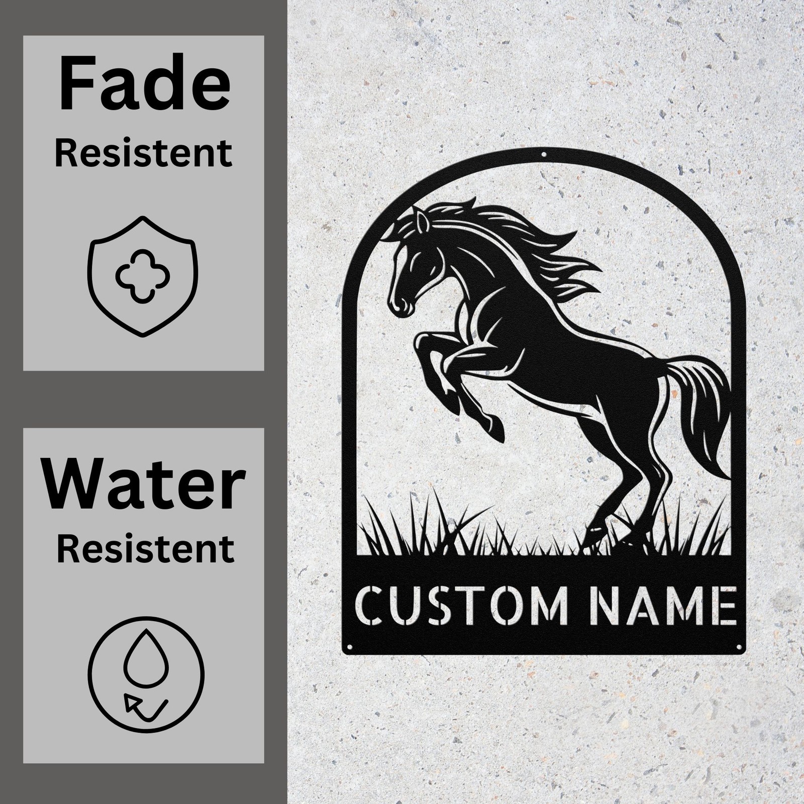 Personalized Ranch Decor Custom Horse Metal Sign Horse Lover Gift Stable Signs