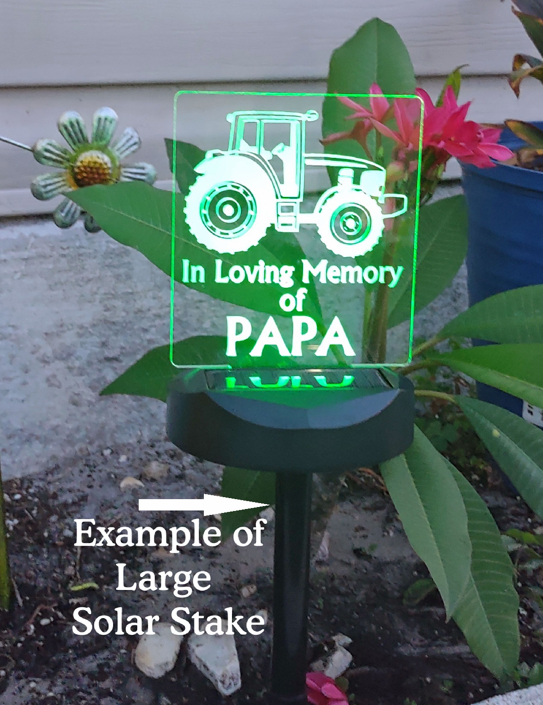 Memorial Plaque Sympathy gift Shamrock Clover Solar light grave Marker – 2 Sizes