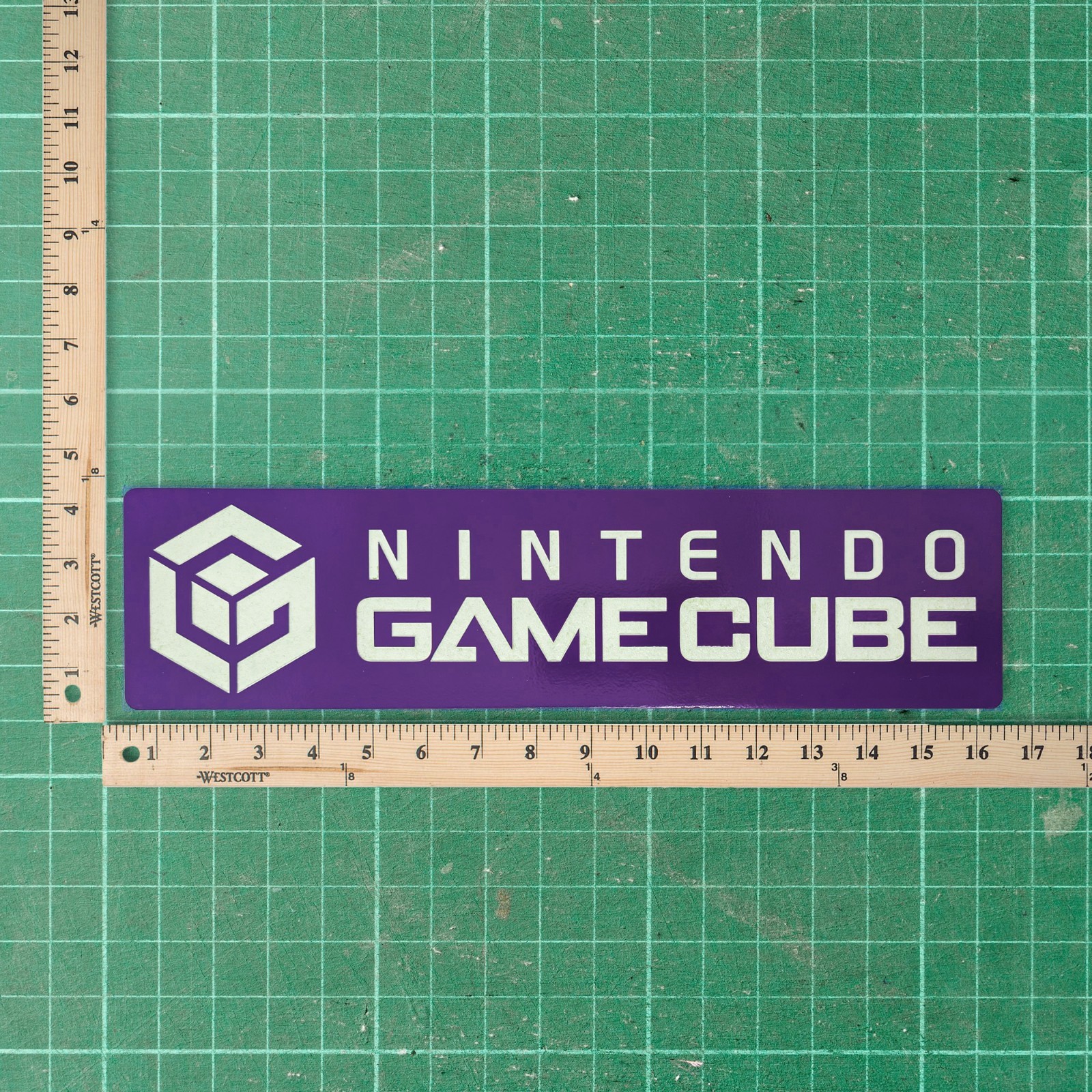 Large Engraved Nintendo Gamecube Logo Video Game Wall Art Collectable Sign