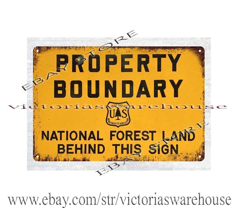National Park Property Boundary forest land behind Forest Service Conservation
