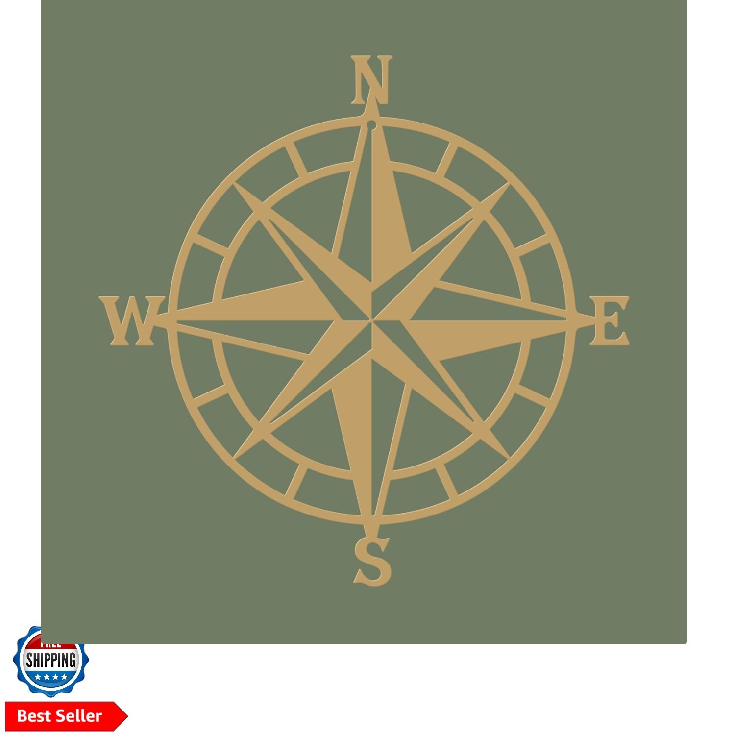 11 Inches Metal Decorative Nautical Compass Wall Decor, Living Room Bedroom O…
