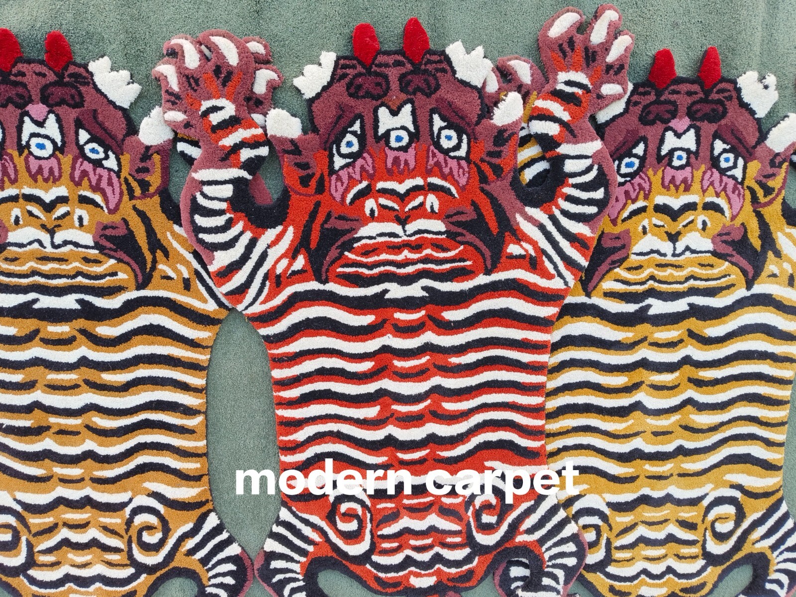 Tibetan Tiger Rugs 2×3 Feet Handmade 100% Woolen Hand Tufted For Home Decoration