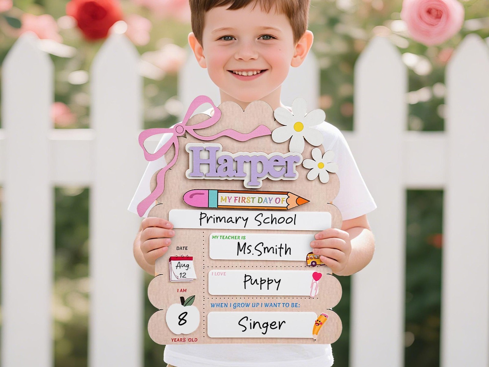 Custom First & Last Day School Sign, Reusable Back to School Board