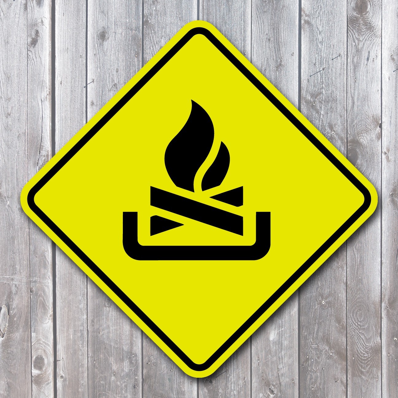 Camp Fire Pit Camping Bonfire 16 Inch Diag Aluminum Indoor Outdoor Sign