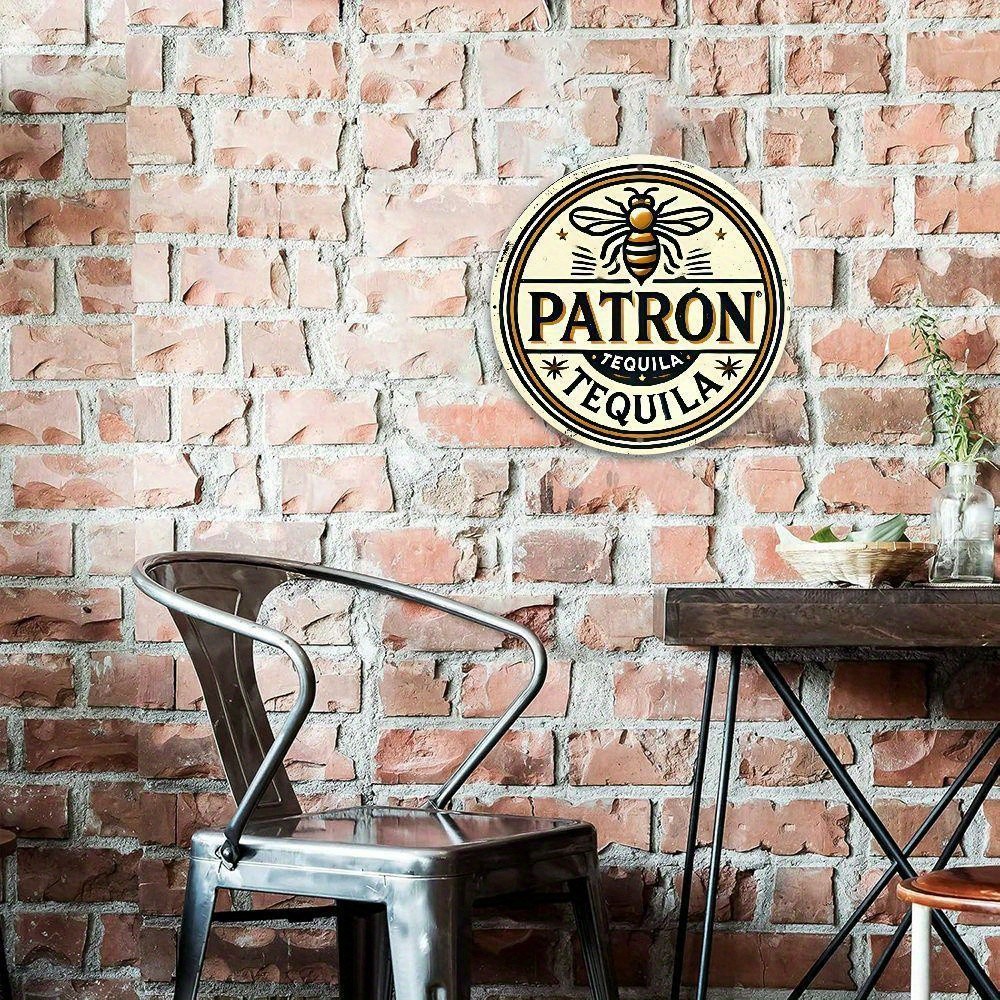 1pc “Patron Tequila” Vintage Tin Metal Signs Wall Art, 8×8 inches Round Aluminum