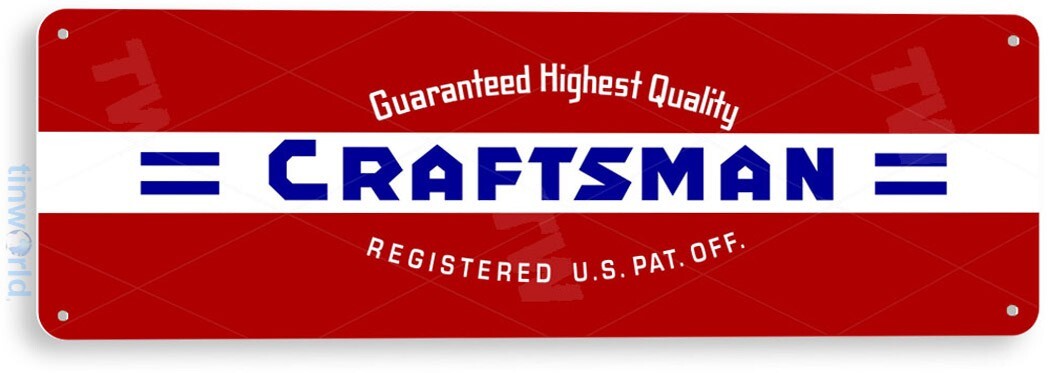 TIN SIGN Craftsman Retro Garage Auto Shop Tool Box Store Sign Red C279
