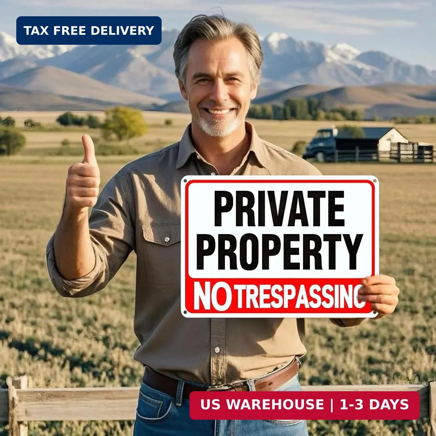 4 Pack Large No Trespassing Signs Private Property, 12×8 Inch Rust Free Aluminum