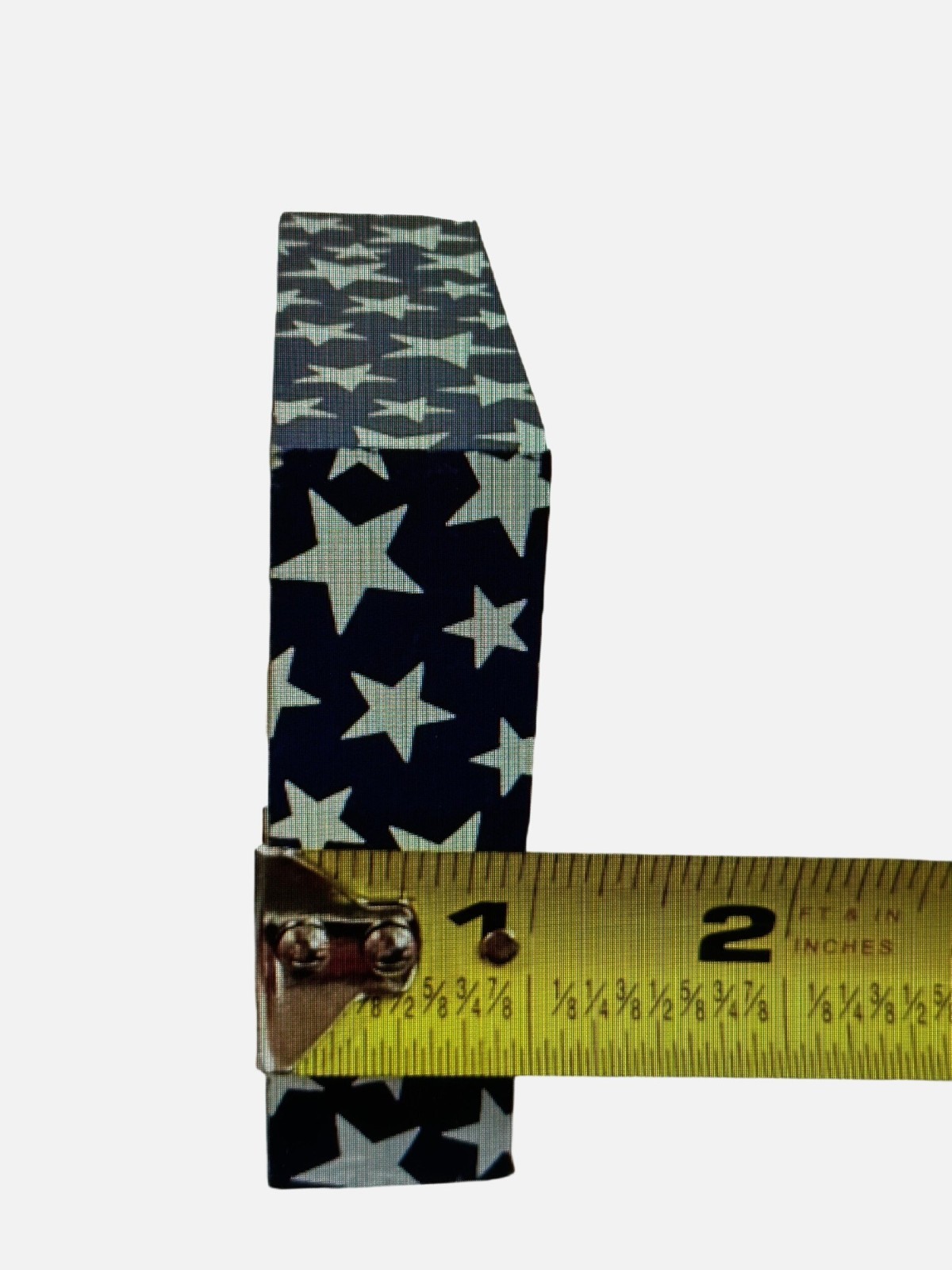 Patriotic Wooden Block Sign 4in USA Map Stars Stripes Shelf Decor Americana USA