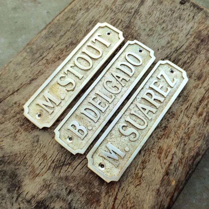 Name Plate Personalized Brass Plaque – Ideal for Recognition Plaques, Name,