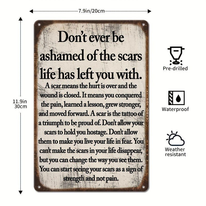 Vintage Rustic Metal Tin Sign Positive Quote Plaque Motivational Wall Art 12″×8″