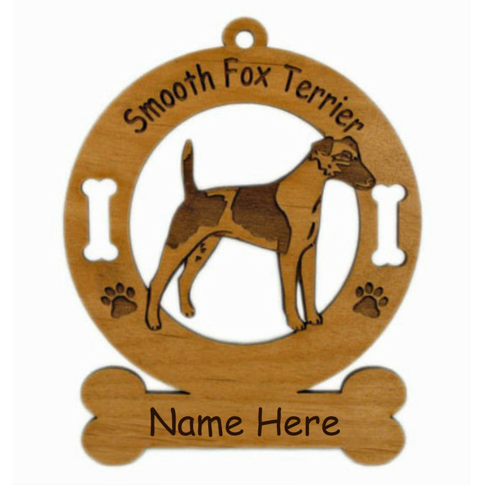 Smooth Fox Terrier Standing Dog Ornament Personalized With Your Dogs Name 3198
