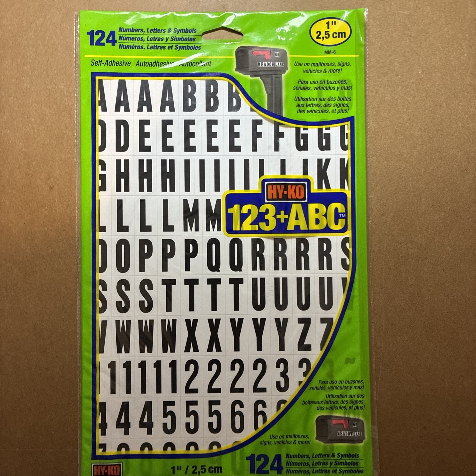 Hy-Ko 1 In. Numbers, Letters & Symbols (124 Count) MM-6 Hy-Ko MM-6 029069020606