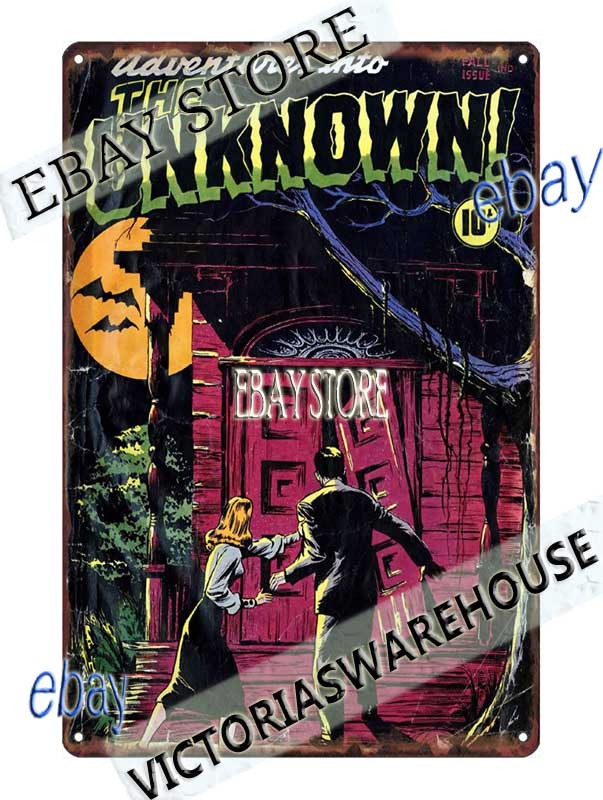 Tin Sign 1950s comics Adventures into the Unknown old school comics wall hanging