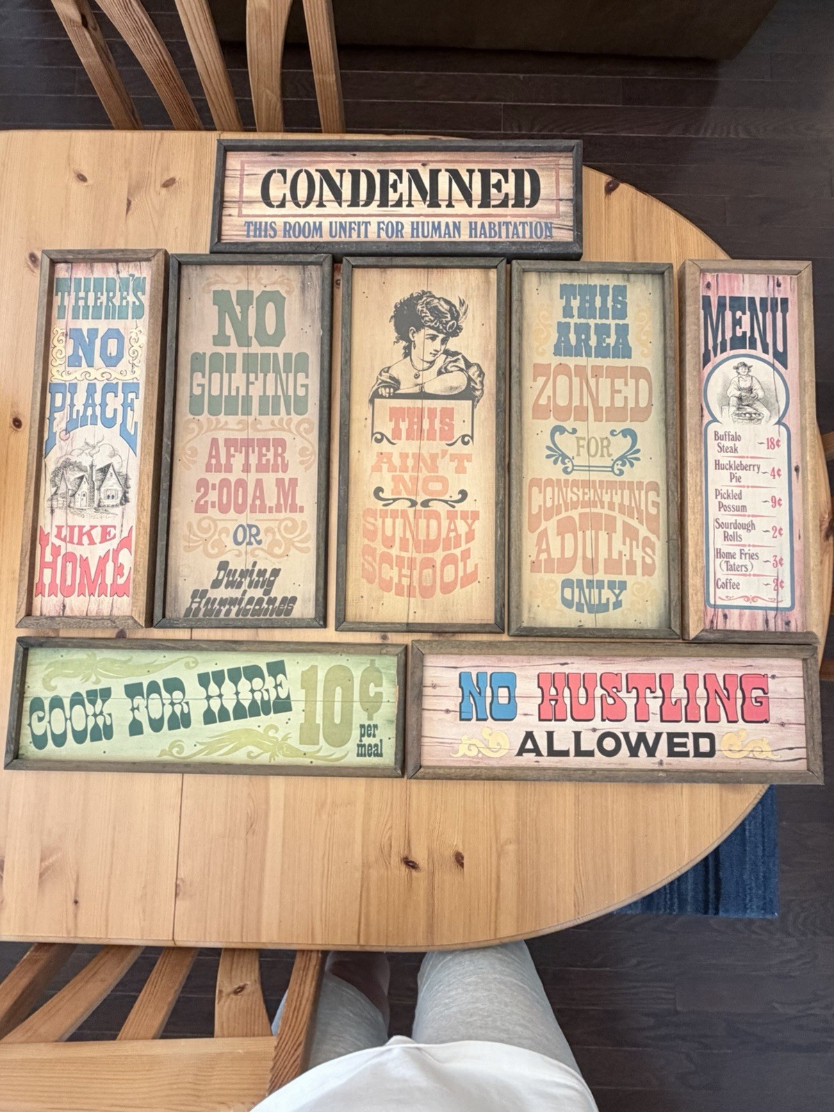 Huge Lot of Americana Vintage Wall Plaques Wood Western Humor Hanging Signs