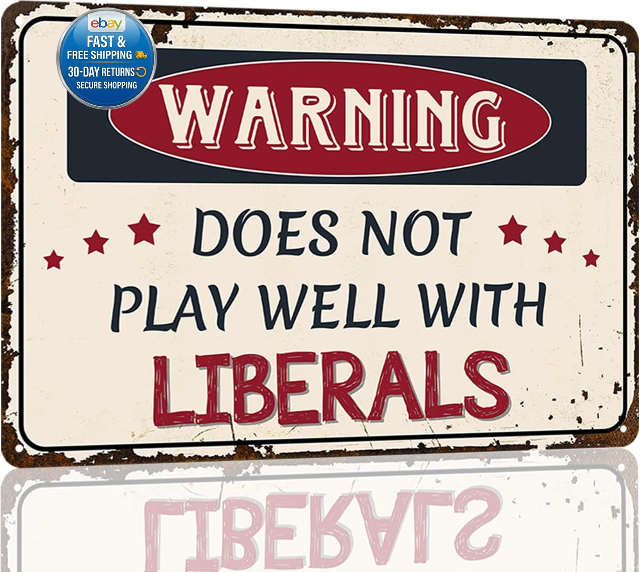 Funny Garage Signs Republican Conservative 8 inches x 12 inches, yellow black