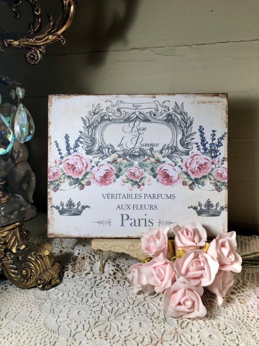 Shabby French Cottage, Rose De Provence, Handcrafted Plaque / Sign