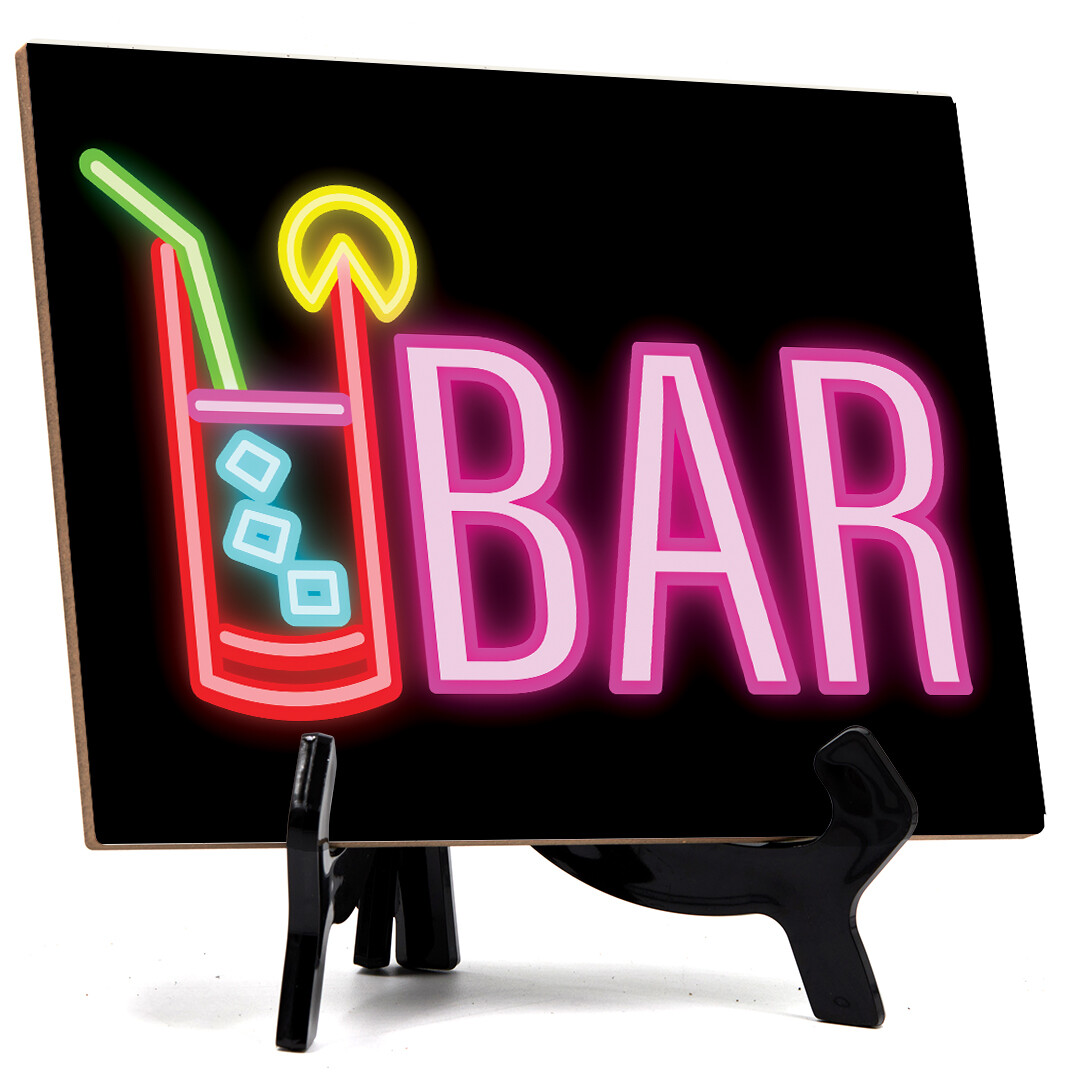 Signs ByLITA Bar Table Sign with Acrylic Stand (6×8“)