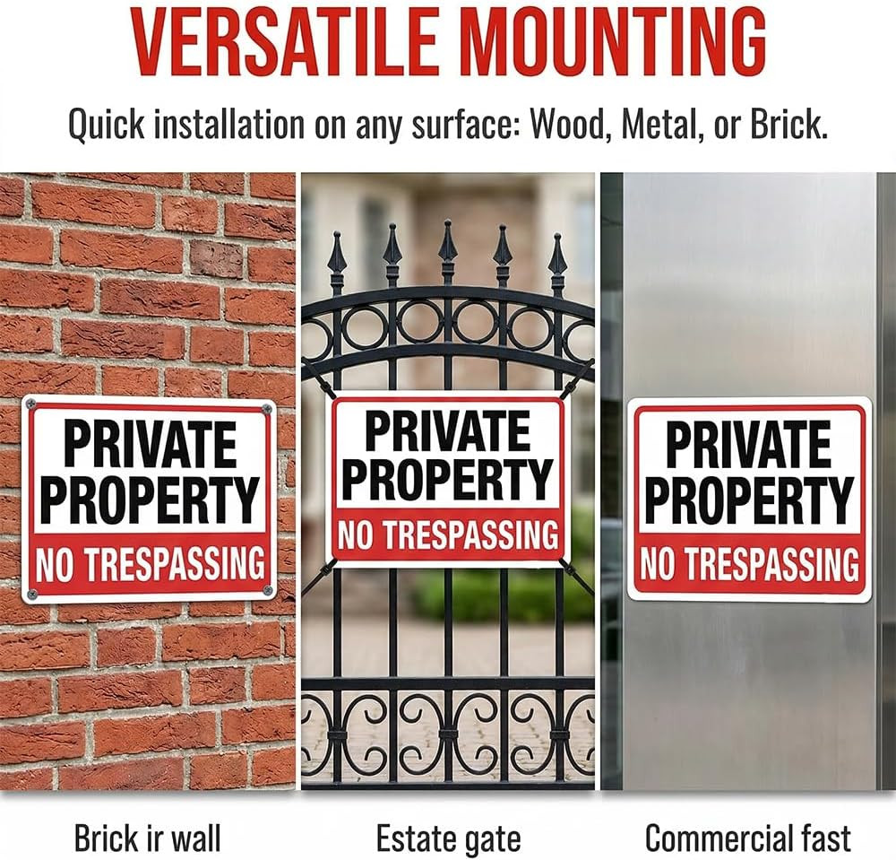 2-Pack No Trespassing Signs Private Property Metal Sign 10 X 7 in Aluminum |
