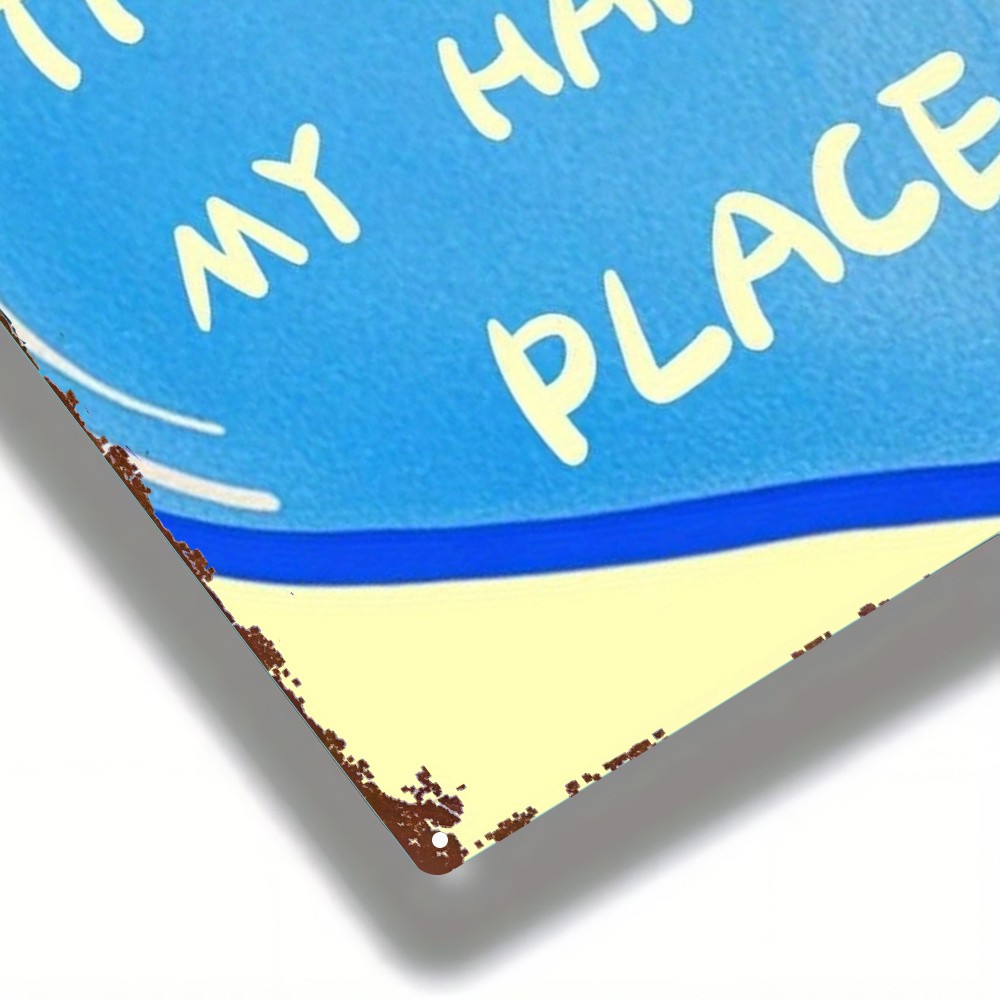 Whimsical Blue Heart Metal Sign Vintage Inspirational Decor for Any Cozy Room