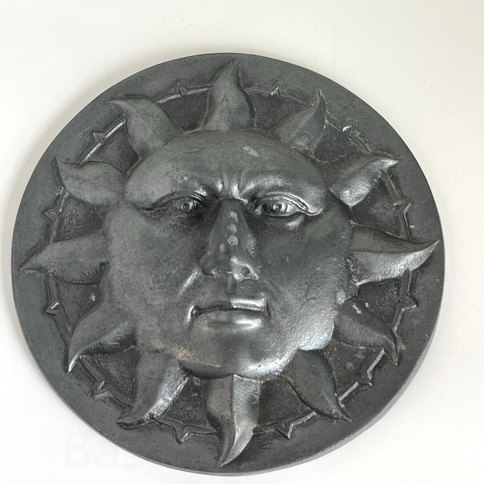 Large Metal Sun Face 12″ Made In Korea Wall Hanging 3D Sun Rays Garden Decor